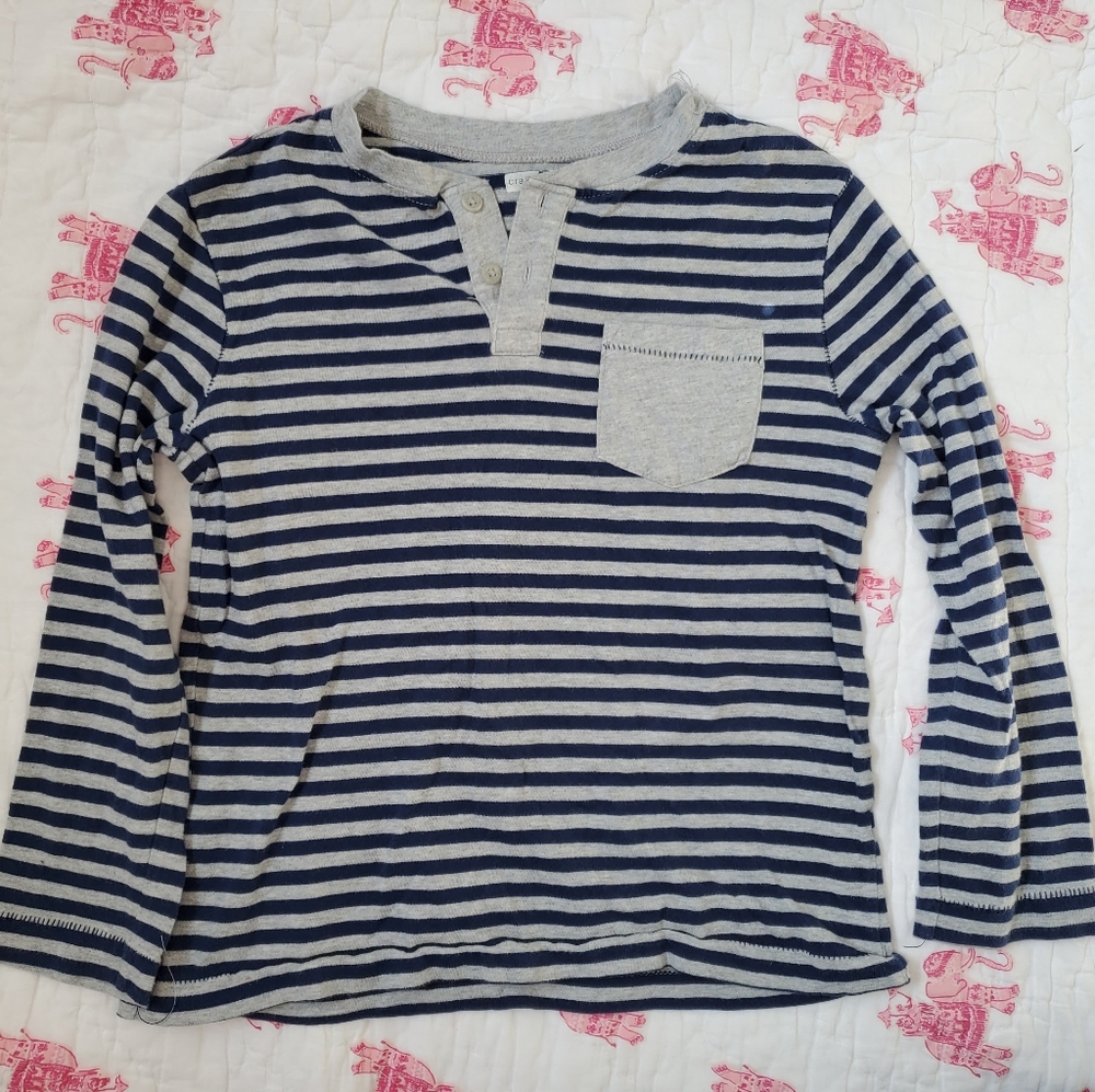 Crazy 8 long-sleeved striped Henley tee